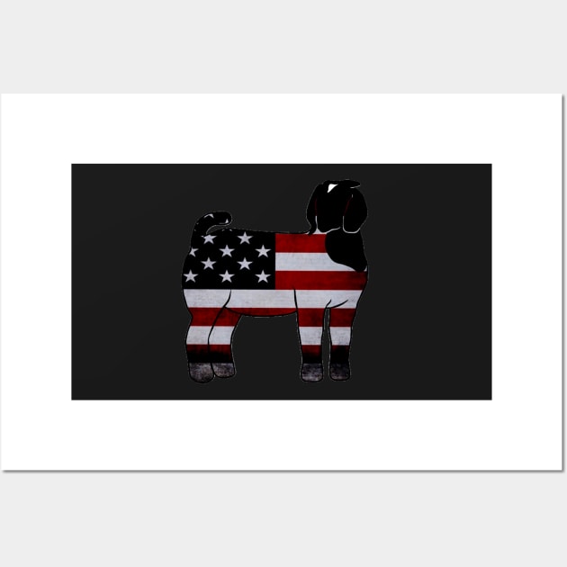 American Flag Market Show Doe Silhouette - NOT FOR RESALE WITHOUT PERMISSION Wall Art by l-oh